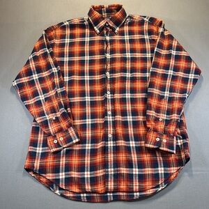 Brooks Brothers 346 The Original Polo Shirt; Button Down; Plaid - Mens Medium